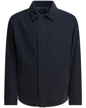 Vince Convertible Collar Cotton Blend Jacket - Blau