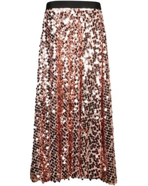 Blanca Vita Metallic Skirt With Flowing Silhouette - Grau