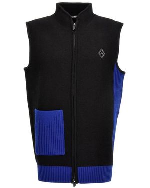 A_COLD_WALL* Two-Color Merino Wool Vest With Zip Closure - Schwarz
