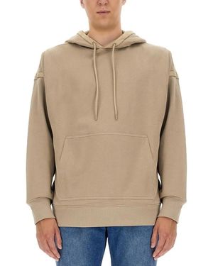Helmut Lang Sweatshirt Logo Embroidery - Natur