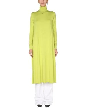 Raf Simons High Neck Jersey Midi Dress - Gelb