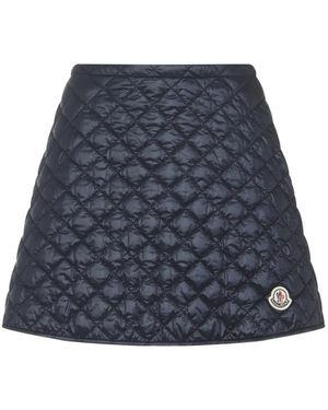 Moncler Quilted Skirt With Flared Silhouette - Blau