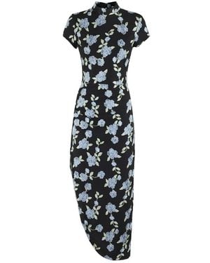 ROTATE BIRGER CHRISTENSEN Asymmetric Mesh Dress - Schwarz