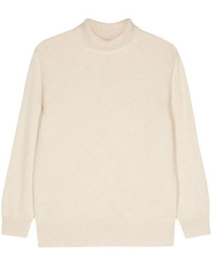 Malo Ecru Cashmere Turtleneck Sweater - Natur