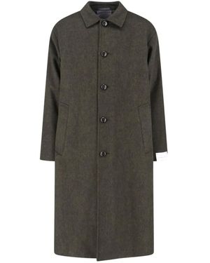 Emanuela Caruso Classic Long-Silhouette Jacket With Textured - Grau