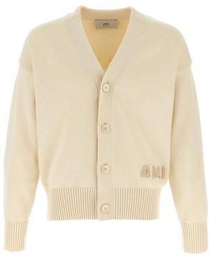 Ami Paris 'Ami' Cardigan - Natur