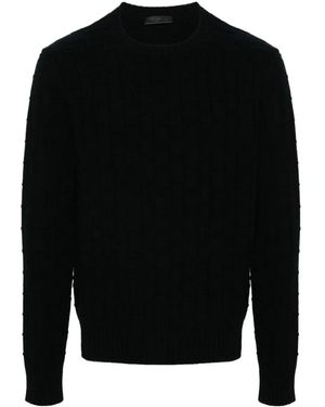 Prada Textured Woven Sweater With Classic Crew Nec - Schwarz