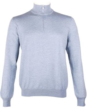 Gran Sasso Half Zip Trui Lichtblauw