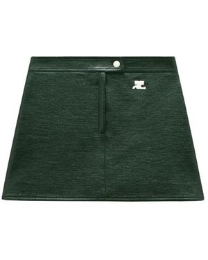 Courreges Glossy Vinyl Mini Skirt With Fitted Zip Closure An - Grün