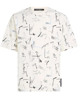 Karl Lagerfeld T-Shirt Mit Allover-Print - Weiß