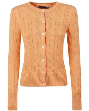 Polo Ralph Lauren Classic Cable Knit Cardigan - Orange