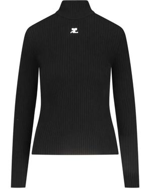 Courreges Reedition Ribbed Sweater - Schwarz