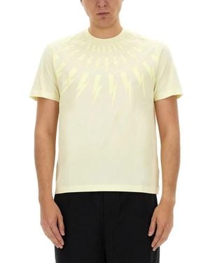Neil Barrett Fairisle Thunderbolt T-Shirt - Weiß