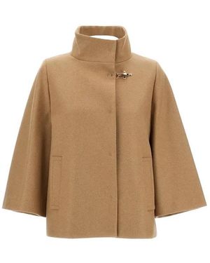 Fay Hooked Lined Cape - Natur