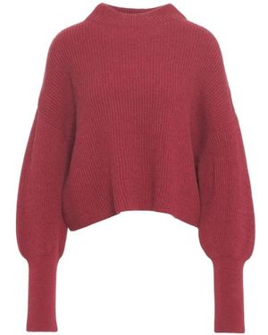 Closed Oversized Wool Blend Sweater With High Neck And Vo - Rot