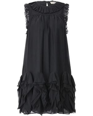 Ulla Johnson Midikleid Aus Seide - Schwarz