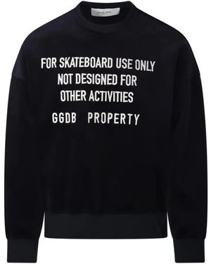 Golden Goose Crew Neck Swetashirt Scuba Embroidery - Schwarz