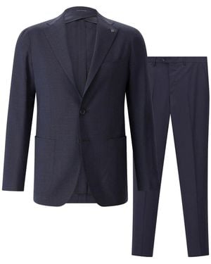 Tagliatore Zweiteiliger Anzug Aus Wollmix - Blau