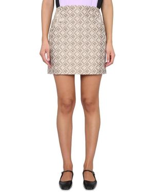 Marine Serre Mini Moon Diamant Skirt - Weiß
