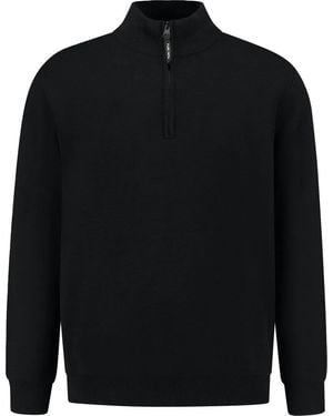 Pure Path Oversized Halfzip Knitwear Sweater - Blau
