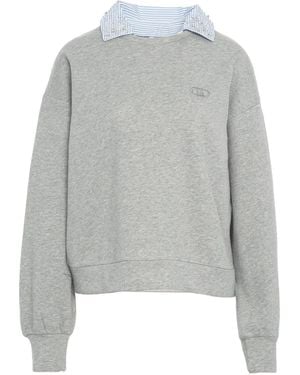 Liu Jo Sweatshirt With Shirt Collar - Grau