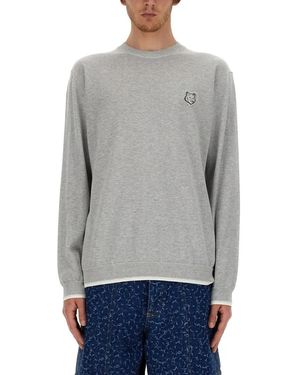 Maison Kitsuné "Fox Head" Jersey - Grau