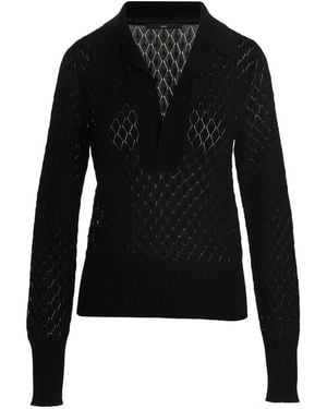 SAPIO Viscose Knit Polo Shirt - Schwarz