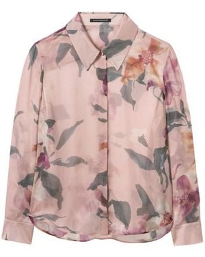 Luisa Cerano Seidenbluse Mit Flower-Print - Pink