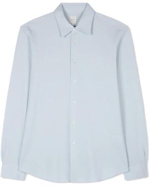 Paul Smith Light Long-Sleeve Cotton Pique Shirt - Blau