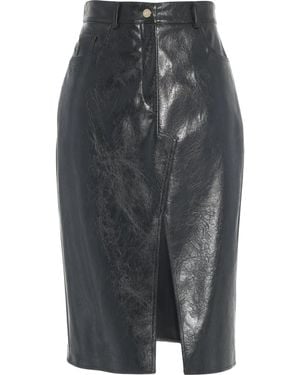 Liu Jo Faux Leather Midi Skirt - Schwarz