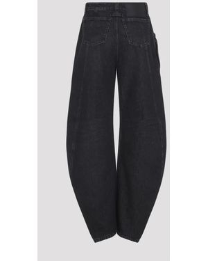 Jean Paul Gaultier Signature Cotton Low Waisted Jeans With Exag - Blau