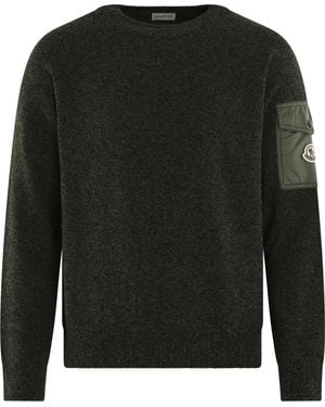 Moncler Wool & Casmere Jumper Grijs - Schwarz