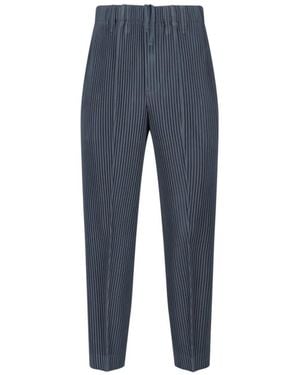 Issey Miyake "Compleat Trousers" Pleated Pants – - Blau