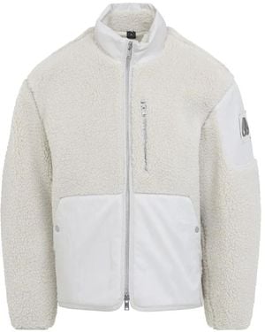 Moose Knuckles Textured Fleece Jacket With Smooth Fabric Panels A - Weiß