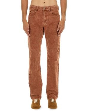 Isabel Marant Straight-Leg Corduroy Pants With Textured Finish - Braun
