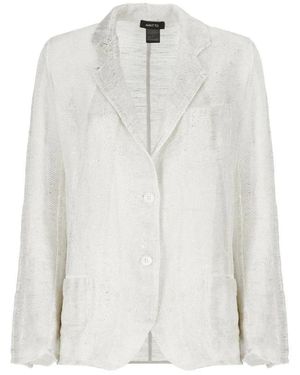 Caliban Lurex Linen Blazer - Weiß