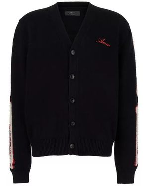 Amiri Cardigan With Bones Motif And Logo - Schwarz