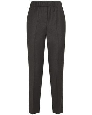 Peserico Straight-Leg Trousers With Elastic Waistband - Grau