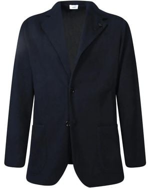 Lardini Tailored Fit Blazer-Style Cardigan - Blau