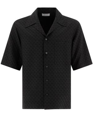 McQueen Viscose Shirt With Subtle Skull Pattern - Schwarz