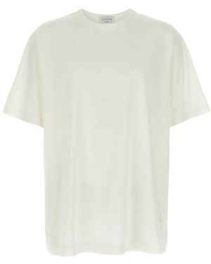 Yohji Yamamoto Combed Cotton T-Shirt With Relaxed Fit - Weiß