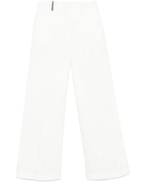 Peserico Wide-Leg Trousers With Hidden Closure - Weiß