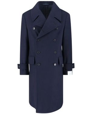 Emanuela Caruso Double-Breasted Wool Coat With Classic L - Blau