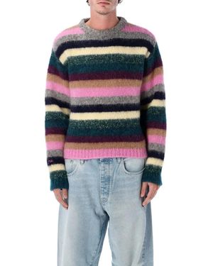 ERL Striped Creneck Sweater - Blau