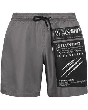 Philipp Plein Badehose Scratch - Grau