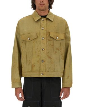 MSGM Denim Jacket Dyed - Grün
