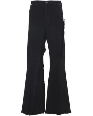 Rick Owens Flared Trousers With Raw Edges - Schwarz