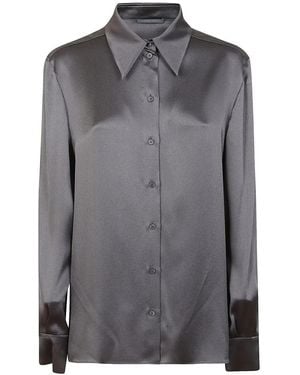 Alberta Ferretti Acetate Shirt With Classic Collar - Grau