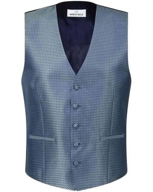 Wilvorst Weste Mit Jaquard-Muster - Blau