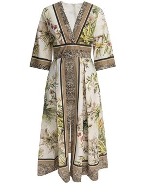 Elie Saab Printed Cotton Midi Dress Foulard40 Printed Cotton - Weiß